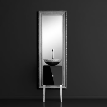 MONNALISA CLASS FILIGRANA BLACK/SILVER - Vanity unit with mirror by Glass Design - view 3